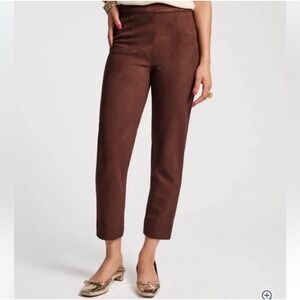 Frances Valentine Lucy Microsuede Cigarette pants 6 chocolate brown classic